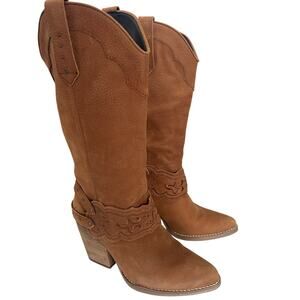 Dingo 1969 Calamity Cowboy Boots Whiskey Embroidered Leather Womens Size 7